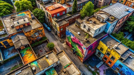 Fototapeta premium Grunge Abstract Texture in Aerial Drone Photography for Unique Backgrounds and Designs