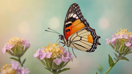 Obraz premium butterfly perched on a blooming flower
