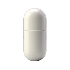 White pill capsule isolated on transparent background