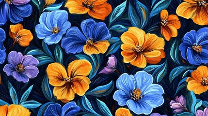 An abstract bright floral pattern