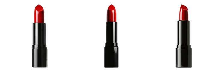 Obraz premium Red Lipstick Collection on Isolated Background Isolated on Transparent Background