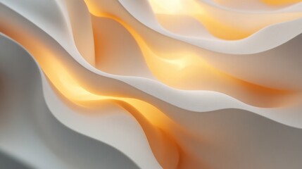 Obraz premium A 3D digital wallpaper with softly curved surfaces, illuminated by diffused light creating soft, gradient shadows.