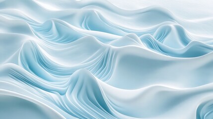 Obraz premium A calming 3D digital wallpaper with rippling waves and soft blue hues, creating a tranquil atmosphere.