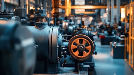 Fototapeta premium A display of specialized industrial plant equipment, including heavy machinery and advanced tools, highlighting the importance of engineering.