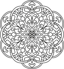 Fototapeta premium Adult coloring book page Mandala isolated on the white background 