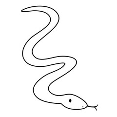 にょろにょろした白い蛇のイラスト