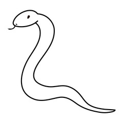 シンプルな白い蛇のイラスト