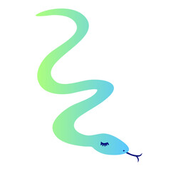 にょろにょろした長いまつ毛の蛇のイラスト