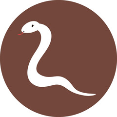 Fototapeta premium シンプルな白い蛇のイラスト