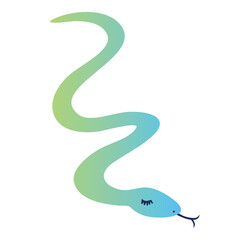 にょろにょろした長いまつ毛の蛇のイラスト