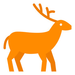 A whimsical illustration of an orange deer, perfect for children's art, nature themes, or animal-related projects.