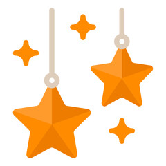 Charming orange stars creating a joyful atmosphere; perfect for celebrations, events, or festive decorations to brighten any space.
