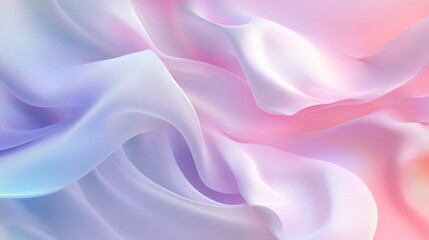 Fototapeta premium A soft and elegant 3D digital wallpaper featuring smooth, flowing ribbons and pastel color gradients.