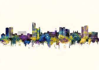 Obraz premium Monaco City Skyline. Cityscape Skyscraper Buildings Landscape City Downtown Background Modern Art Architecture Business View Building Corporate Abstract Landmarks Travel