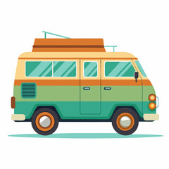 camp van vector illustration on a white background