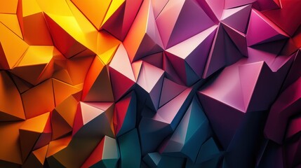 Obraz premium A vibrant 3D digital wallpaper featuring geometric patterns and deep shadows, creating a visually immersive background.