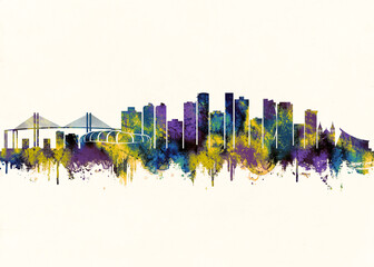 Fototapeta premium Natal City Skyline. Cityscape Skyscraper Buildings Landscape City Downtown Background Modern Art Architecture Business View Building Corporate Abstract Landmarks Travel
