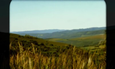 Serene Landscape with Vintage Super 8 mm Effect