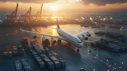 A dynamic visualization of payload management systems in aerial logistics, illustrating the integration of technology and data analytics to optimize cargo loading and enhance safety during air 