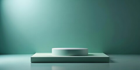 Minimalistic color podium , sleek, modern, clean, simple, stage, exhibition, display, empty, stand, blank