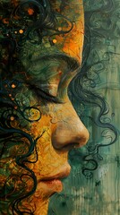 Abstract Portrait: A Dreamlike Journey Through Color and Form