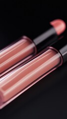 Beige nude lip gloss tint with color shading pallete smudge gel,Liquid lipsticks with smudge stroke paint,makeup cosmetic lips, product mockup for beauty fashion business,sale,swatch color.