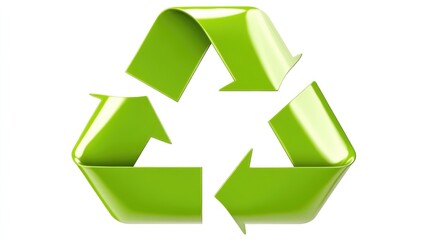 Obraz premium a green recycle symbol Isolated on white background ,generative ai