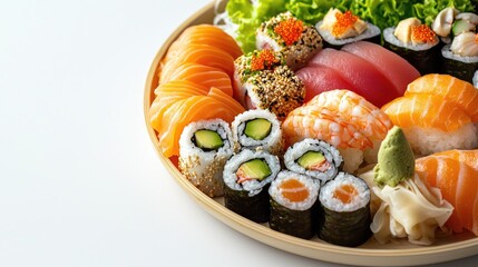 Colorful Sushi Platter with Fresh Ingredients