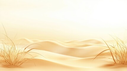 Serene Cream Desert Landscape with Soft Sand Dunes