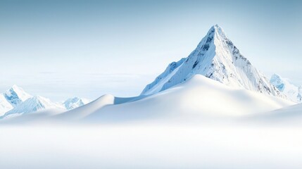 Fototapeta premium Serene Snowy Mountain Peak Under Clear Sky