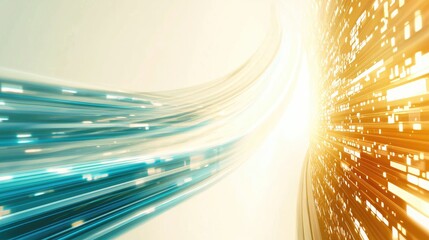 Data Streams Flowing on Large Server Screen