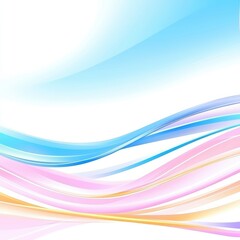 A vibrant, flowing design featuring soft pastel waves in blue, pink, and yellow against a bright, airy background.