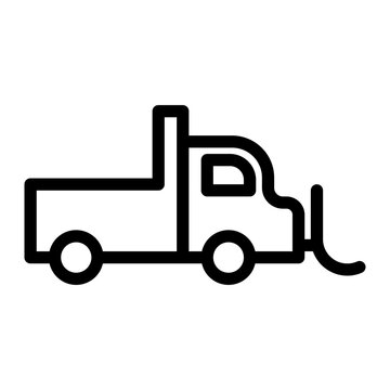 recommend clip art: Snowplow icon in line art. outline style. Isolated on white Background