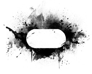 Black graffiti spray paint frames ink splatters and drips, stencil border, Grunge backgrounds,...
