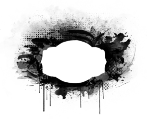 Black graffiti spray paint frames ink splatters and drips, stencil border, Grunge backgrounds, Spray Paint Vector Elements isolated on White Background, Ink blots set, text frame, Street style.