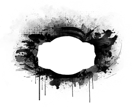 Black graffiti spray paint frames ink splatters and drips, stencil border, Grunge backgrounds, Spray Paint Vector Elements isolated on White Background, Ink blots set, text frame, Street style.