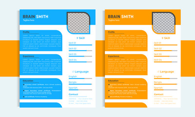 Modern Professional resume business layout, Creative cv 
template vector minimalist	