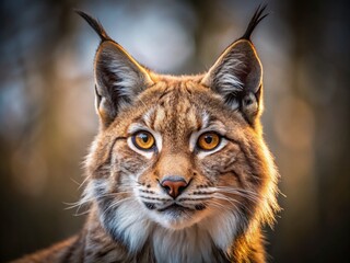 Obraz premium Minimalist Portrait of a Lynx in Natural Habitat – Stunning Wildlife Photography