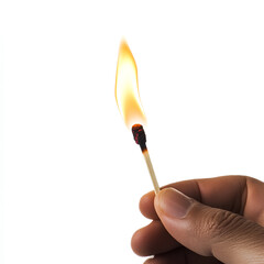 burning match in a hand