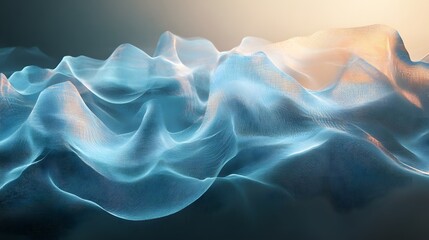 Obraz premium Abstract Blue and Orange Wavy Grid Pattern