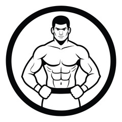 mixed martial arts design logo icon concept illustration silhouette