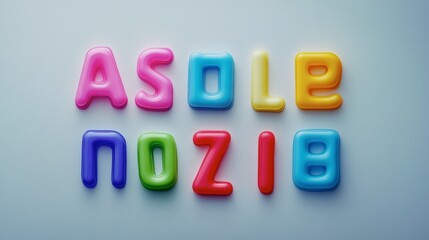 Naklejka premium Colorful Plastic Letters on Light Background