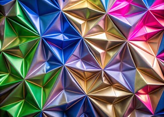 Modern Pink and Gold Abstract Geometric Pattern in 3D Paper Art Style for Seamless Designs