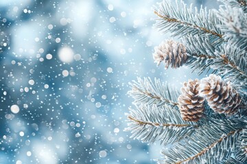 Winter season background in white snow landscape