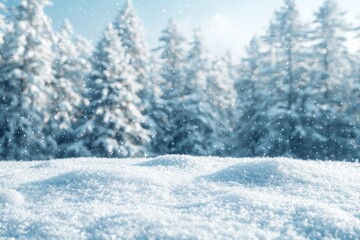 Winter season background in white snow landscape