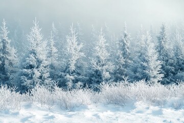 Fototapeta premium Winter season background in white snow landscape