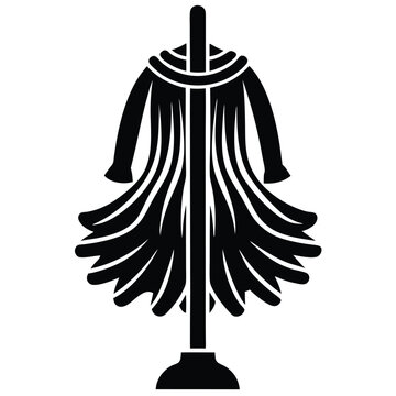 recommend clip art: mop line art design logo icon concept illustration silhouette