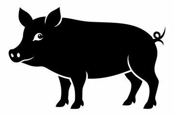 

Pig Animal Logo Black Silhouette Vector, Pig Silhouette, Pig graphic icon
