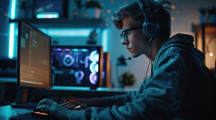 High-performance gaming PC setup with RGB lighting and ergonomic accessories. Ideal for hardcore gamers looking for fast, smooth, and immersive gameplay. Featuring cutting-edge technology 