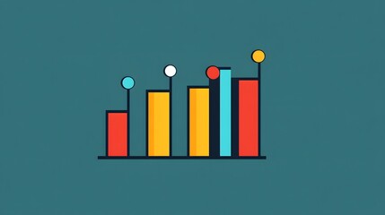 Colorful Bar Graph with Circles on Top of Each Bar